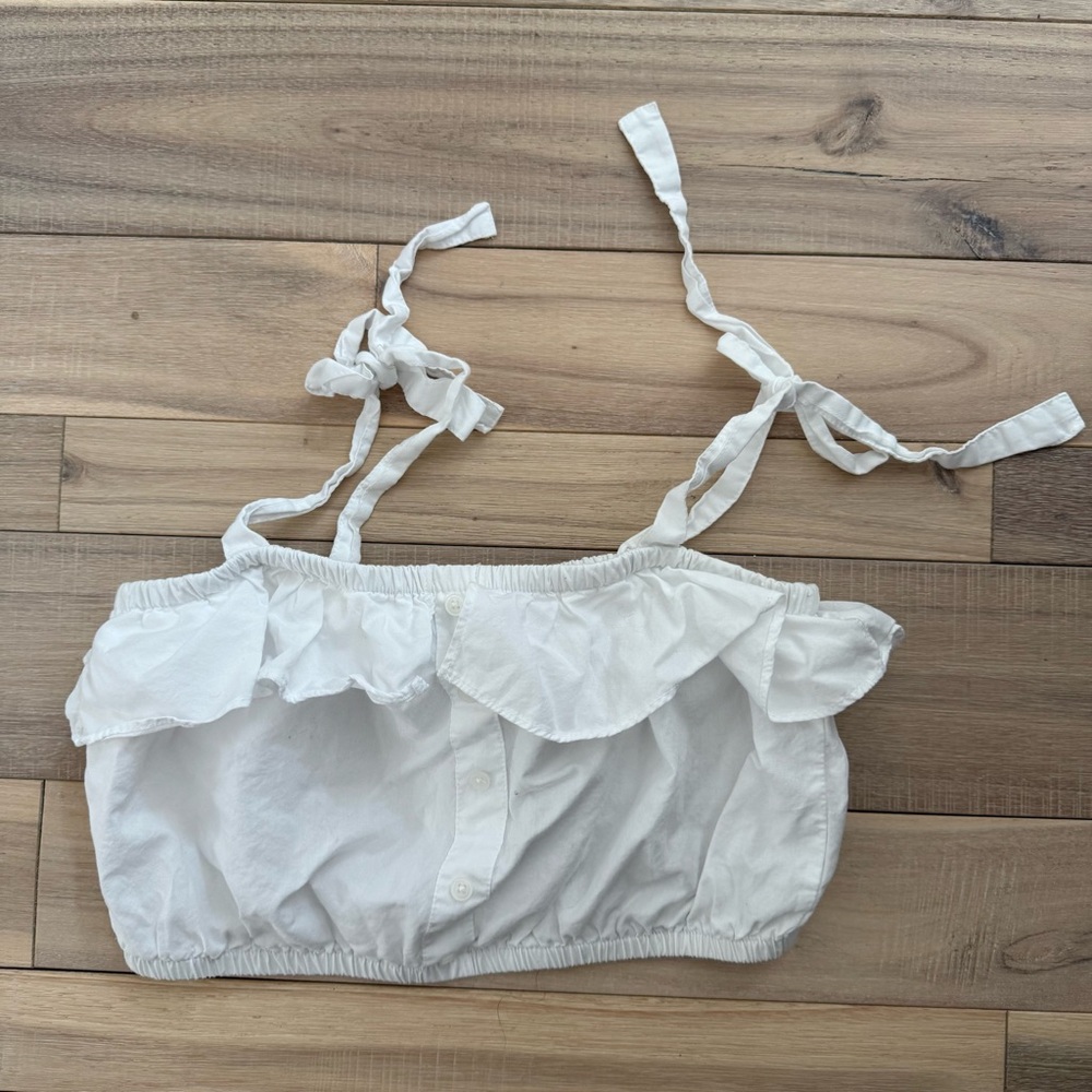 White Ruffled Women's Intimate Top